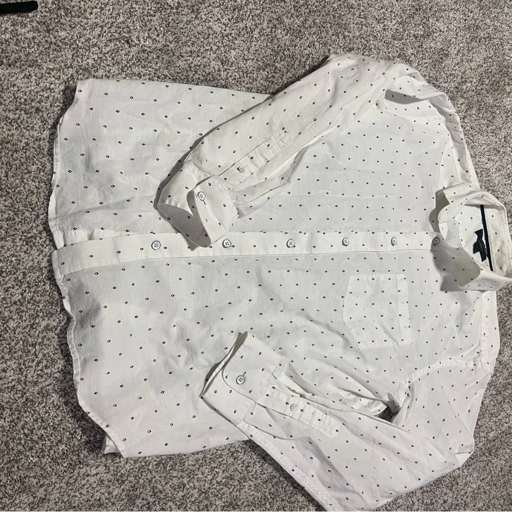 Banana Republic Men’s Large White Micro Print Button Down Shirt